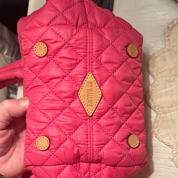 MZ Wallace Mini Metro Tote Deluxe- Bright Pink - Picture 6 of 7